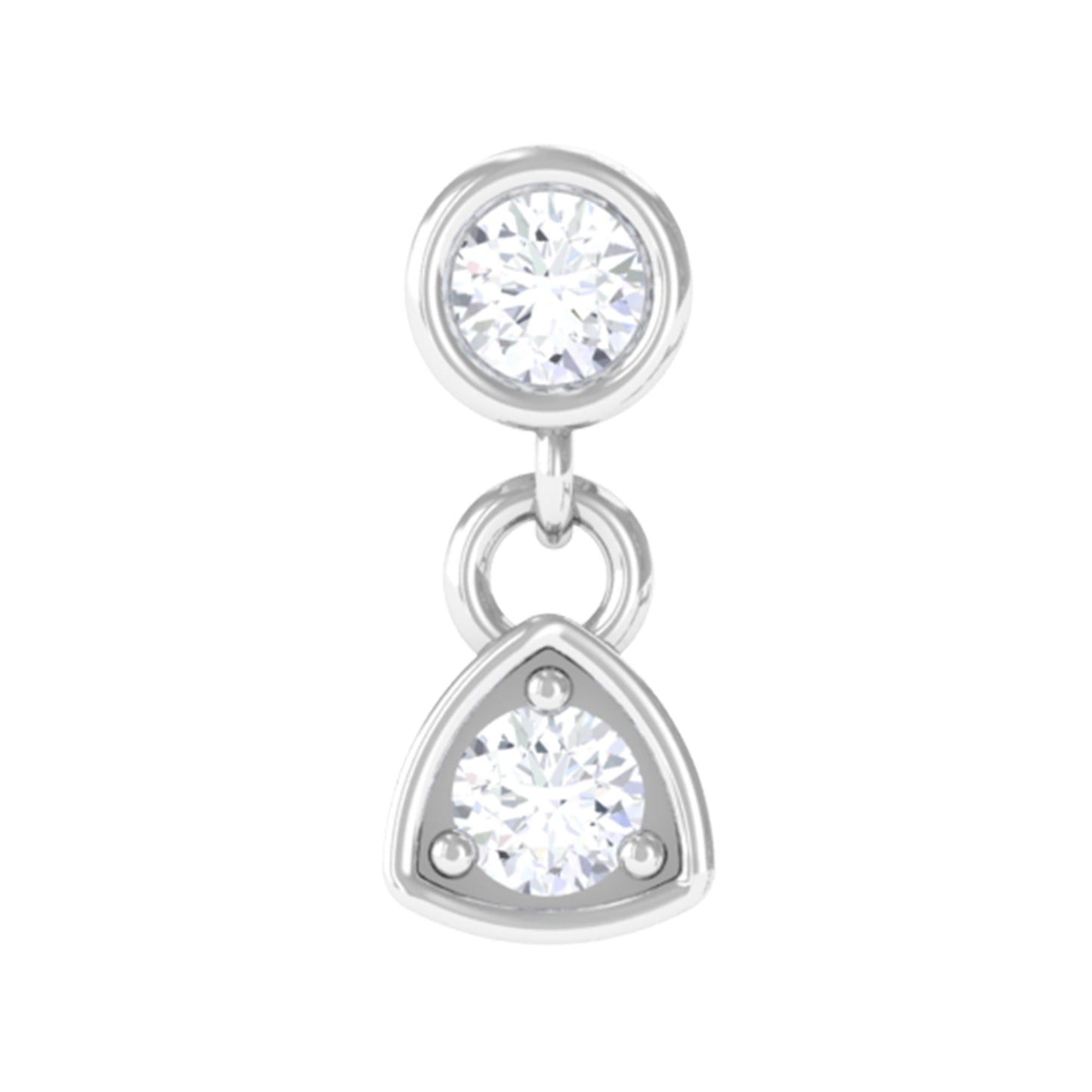 Genuine Diamond Drop Earring for Helix Piercing