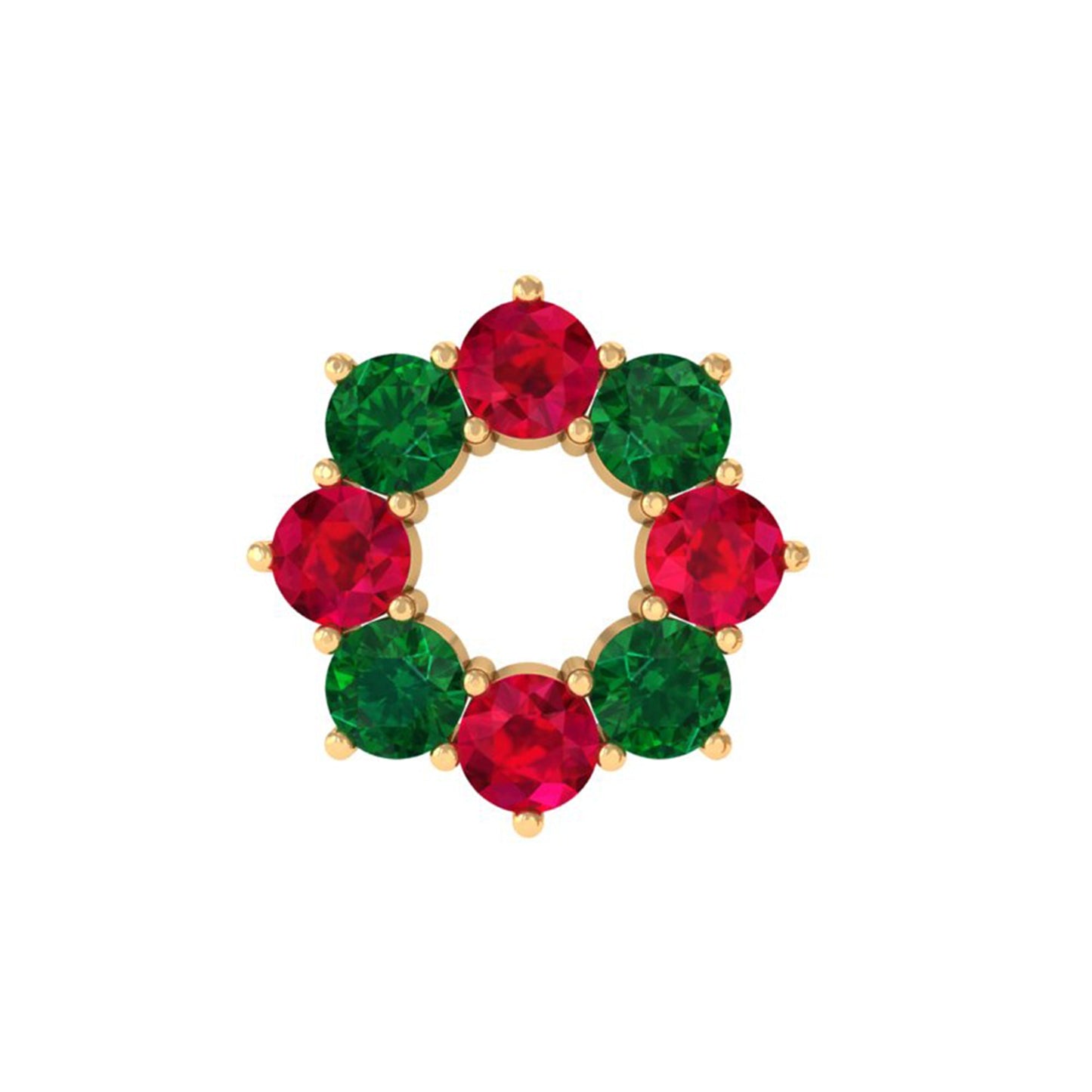 Lab Created Ruby and Created Emerald Wreath Helix Earring