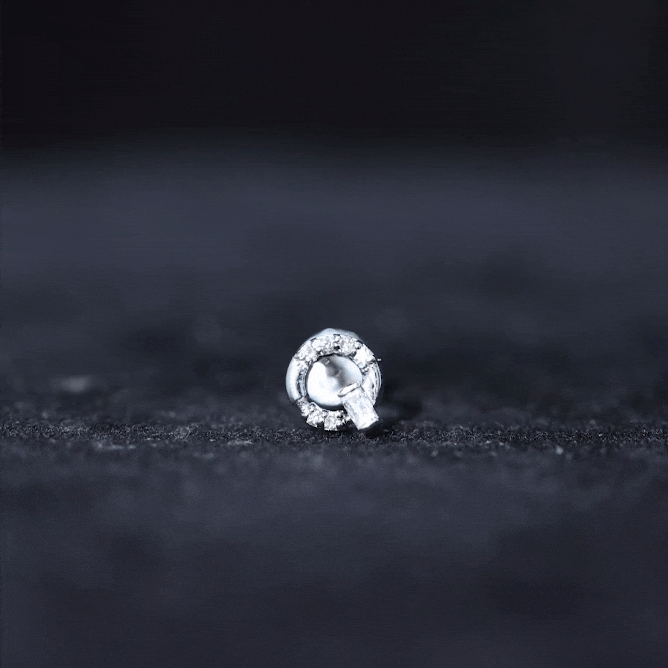Baguette and Round Moissanite Open Circle Cartilage Earring