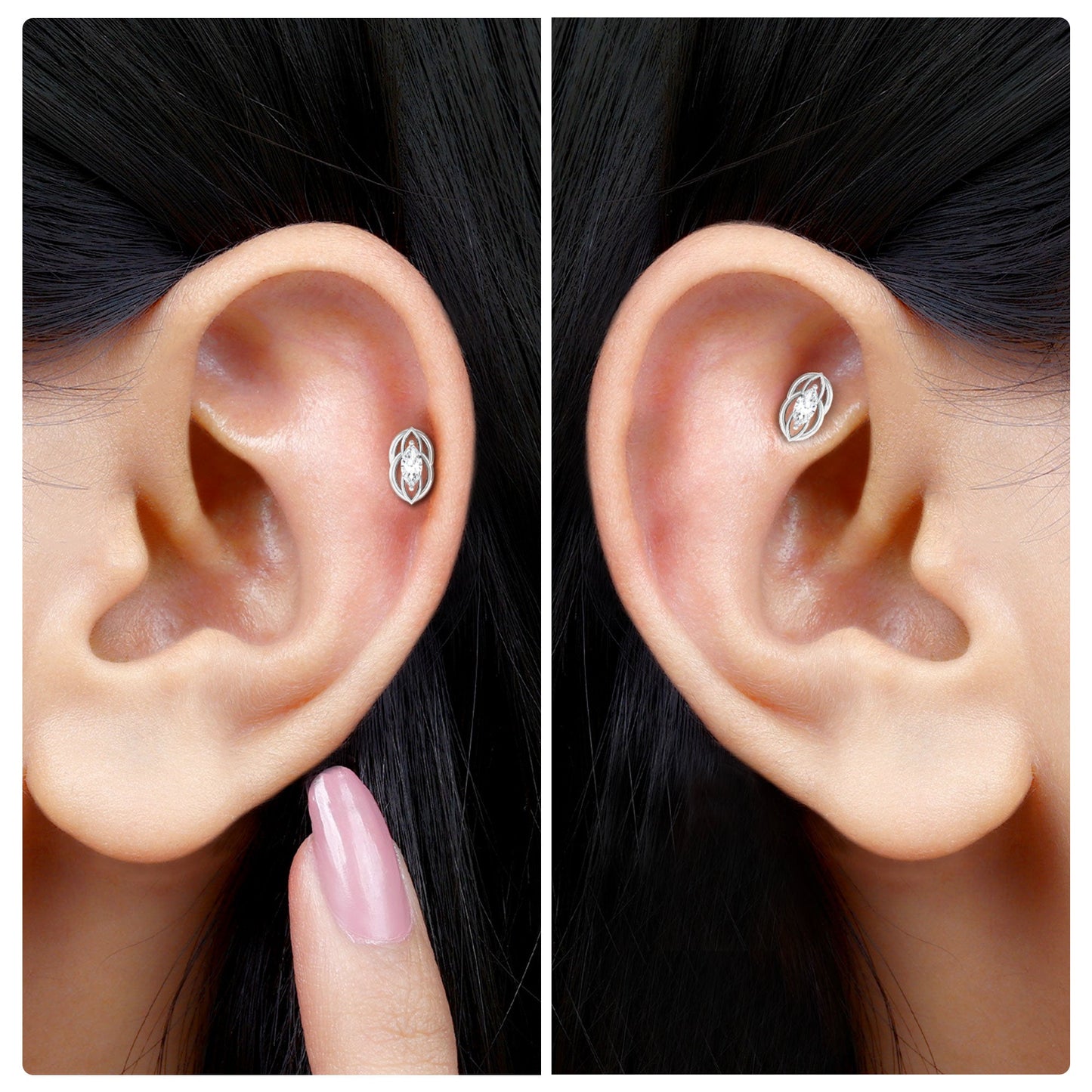 Marquise Diamond Solitaire Cartilage Earring