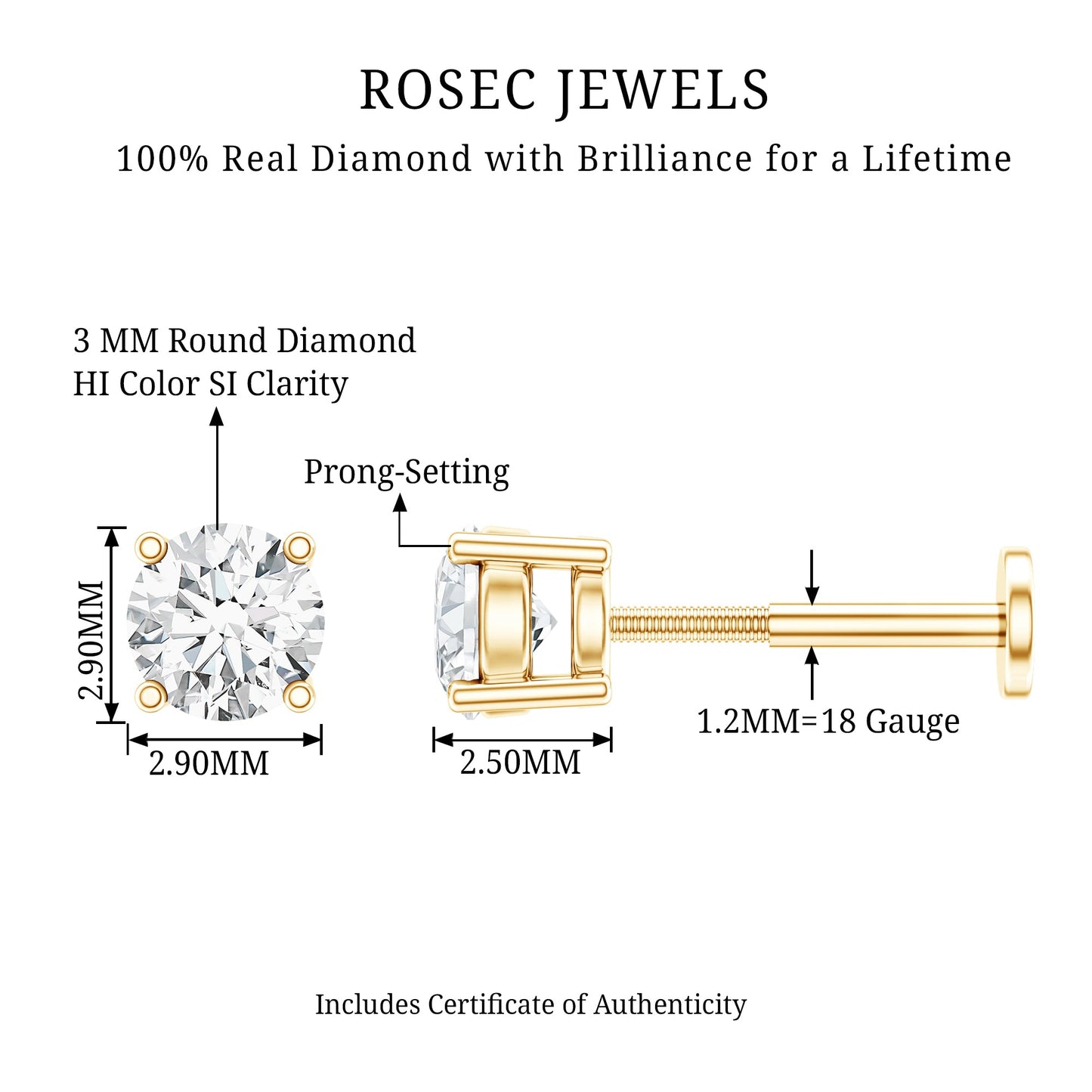 Minimalist Diamond Solitaire Conch Earring