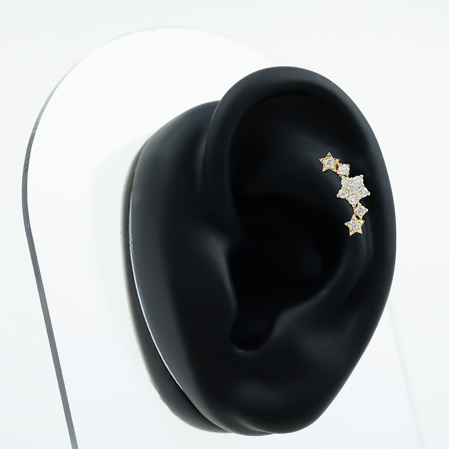 Brilliant Cut Diamond Star Ear Crawler Earring
