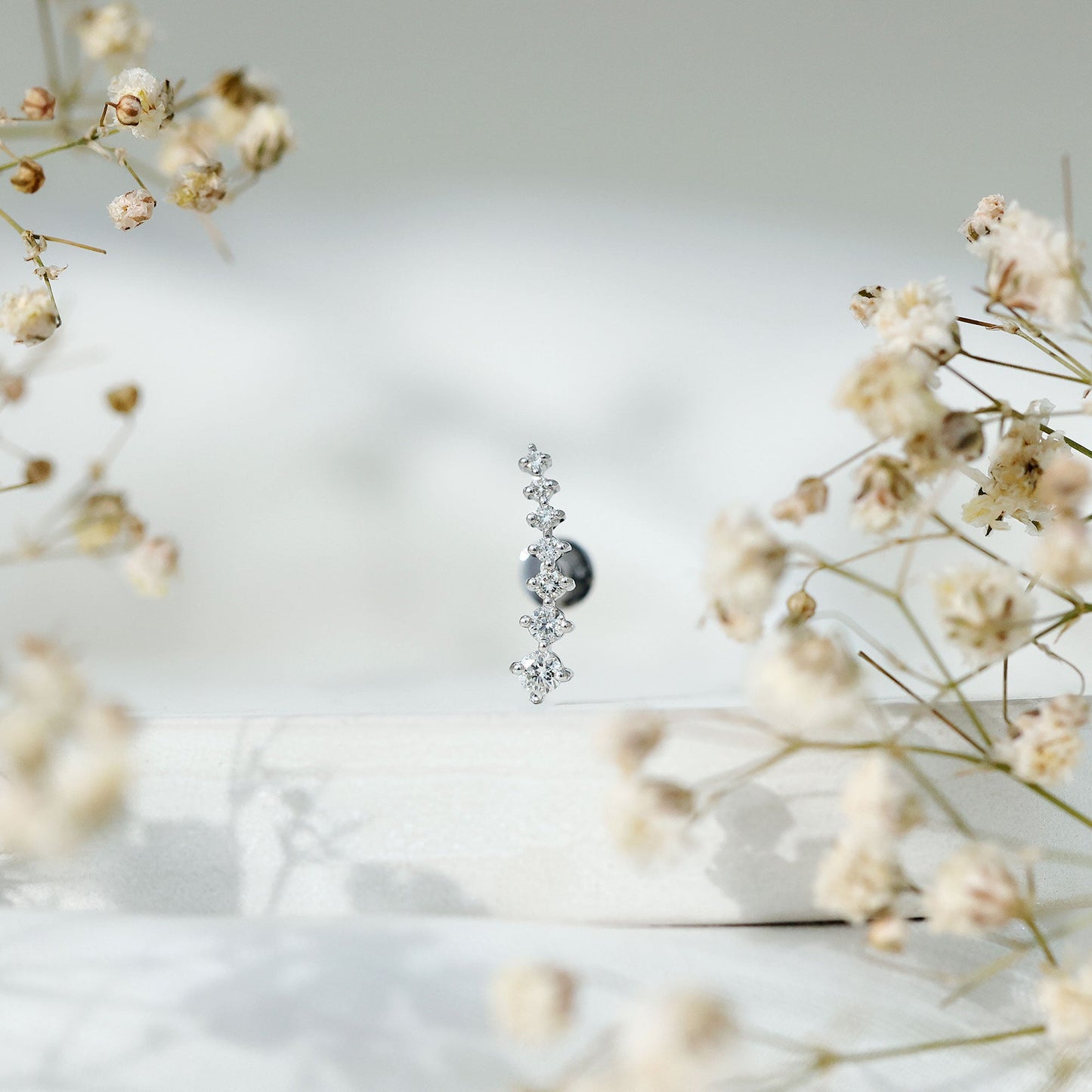 Graduated Style Diamond Ear Climber Earring