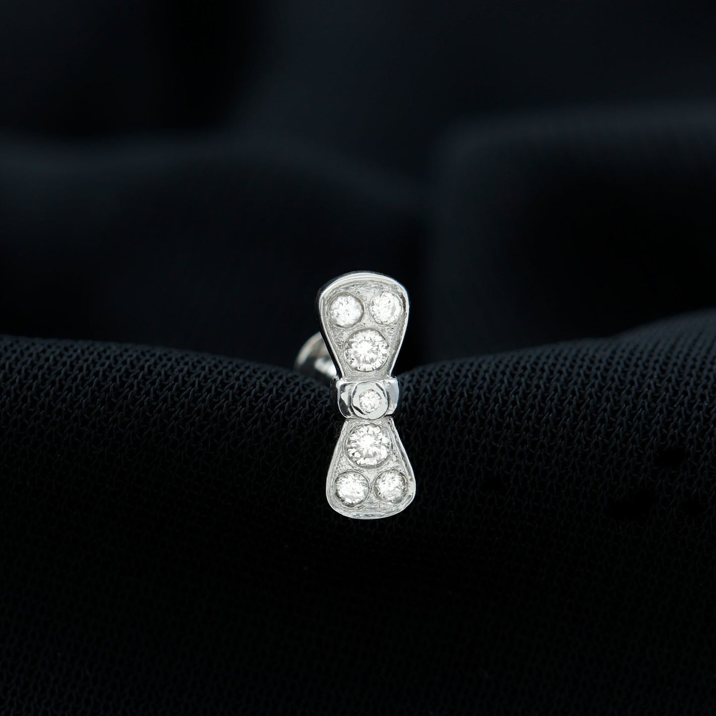 Moissanite Cute Bow Cartilage Earring with Certificate