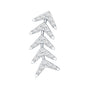 Certified Moissanite Leaf Crawler Earring for Helix Piercing