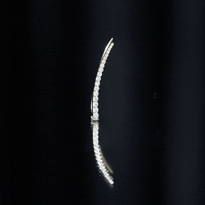 Minimalist Moissanite Curved Climber Earring