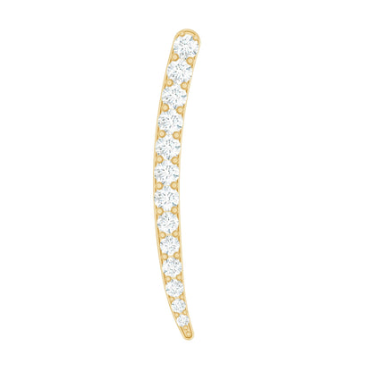 Minimalist Moissanite Curved Climber Earring