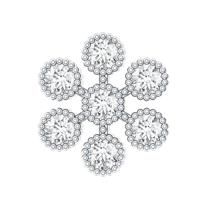 Moissanite Flower Cartilage Earring in Beaded Bezel Setting