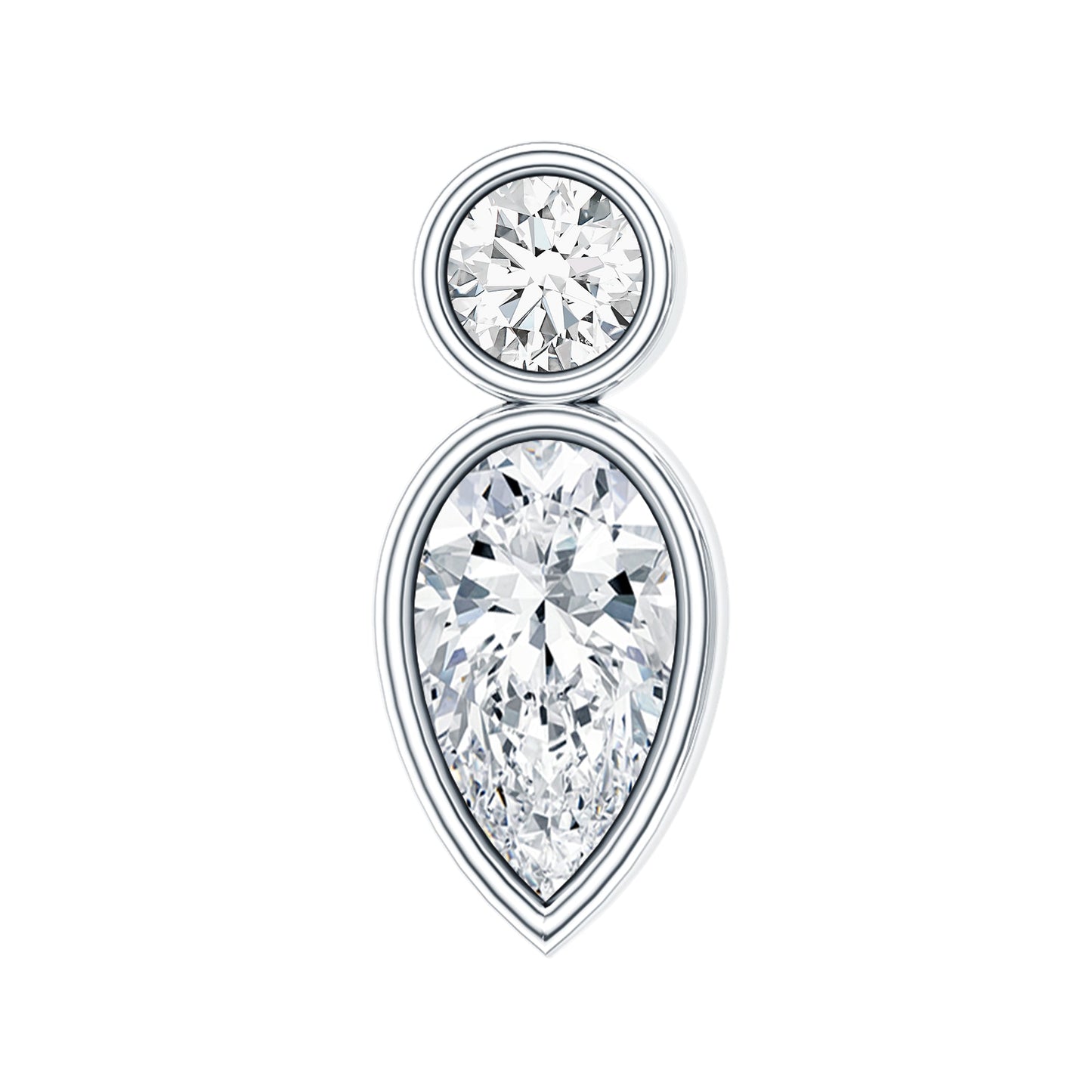 Dainty Pear and Round Cut Moissanite Tragus Earring