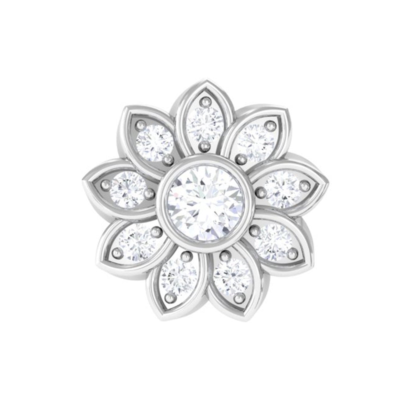 Moissanite Flower Cartilage Earring for Women