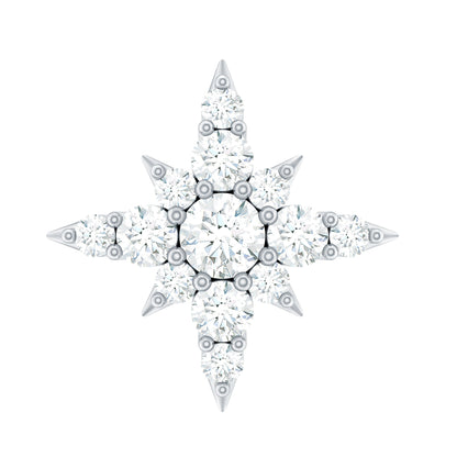 Moissanite Starburst Cartilage Earring with Flat Back
