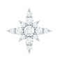 Moissanite Starburst Cartilage Earring with Flat Back