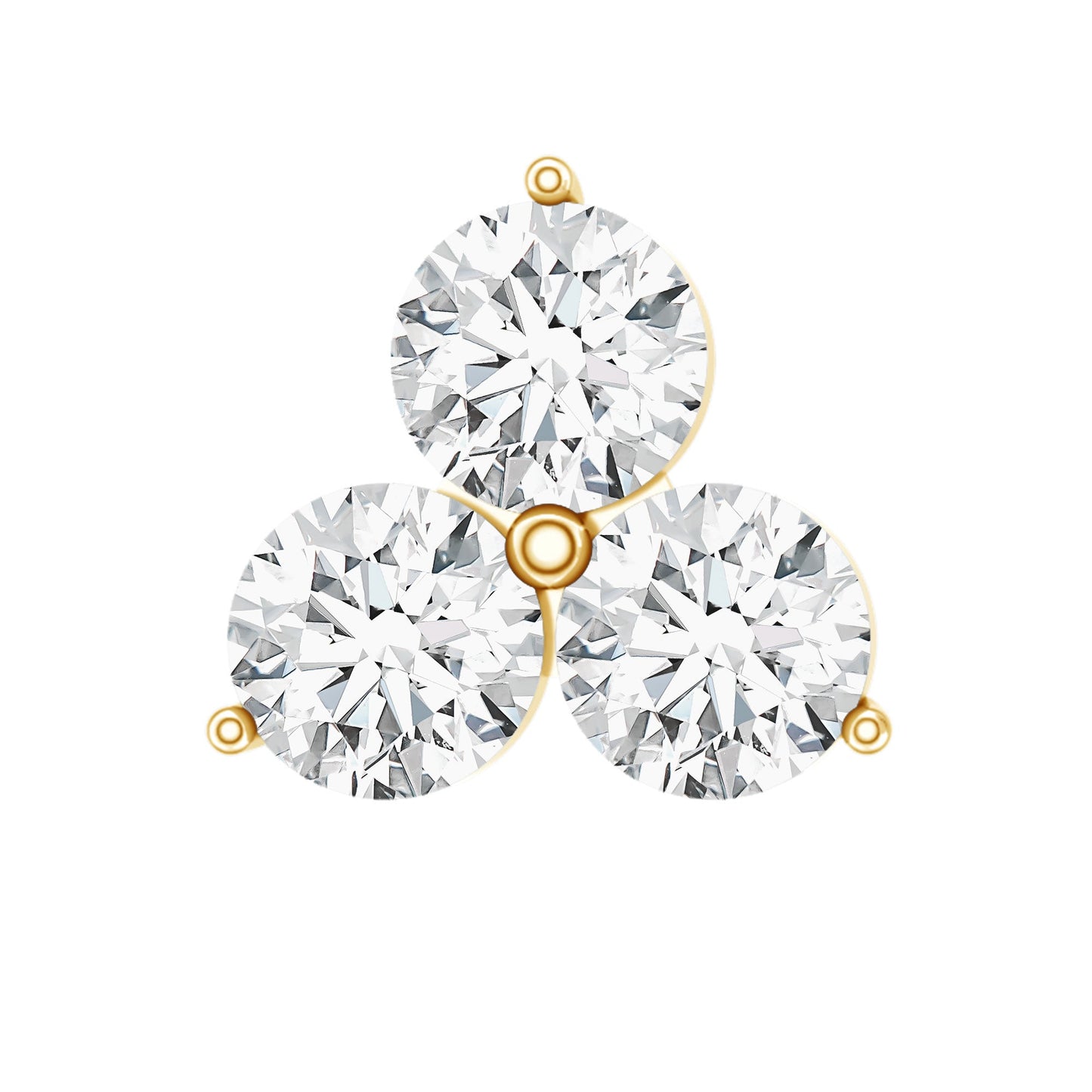 Tiny Moissanite Trio Flower Earring for Helix Piercing