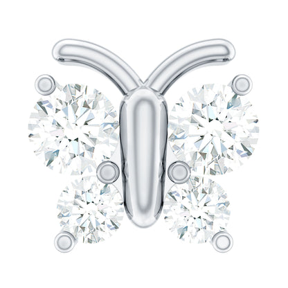 Natural Diamond Butterfly Earring for Cartilage Piercing