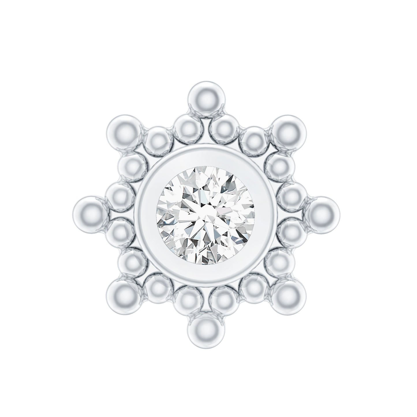 Minimal Diamond Cartilage Earring Stud with Flat Back