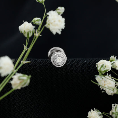 Minimal Diamond Conch Earring in Bezel Setting