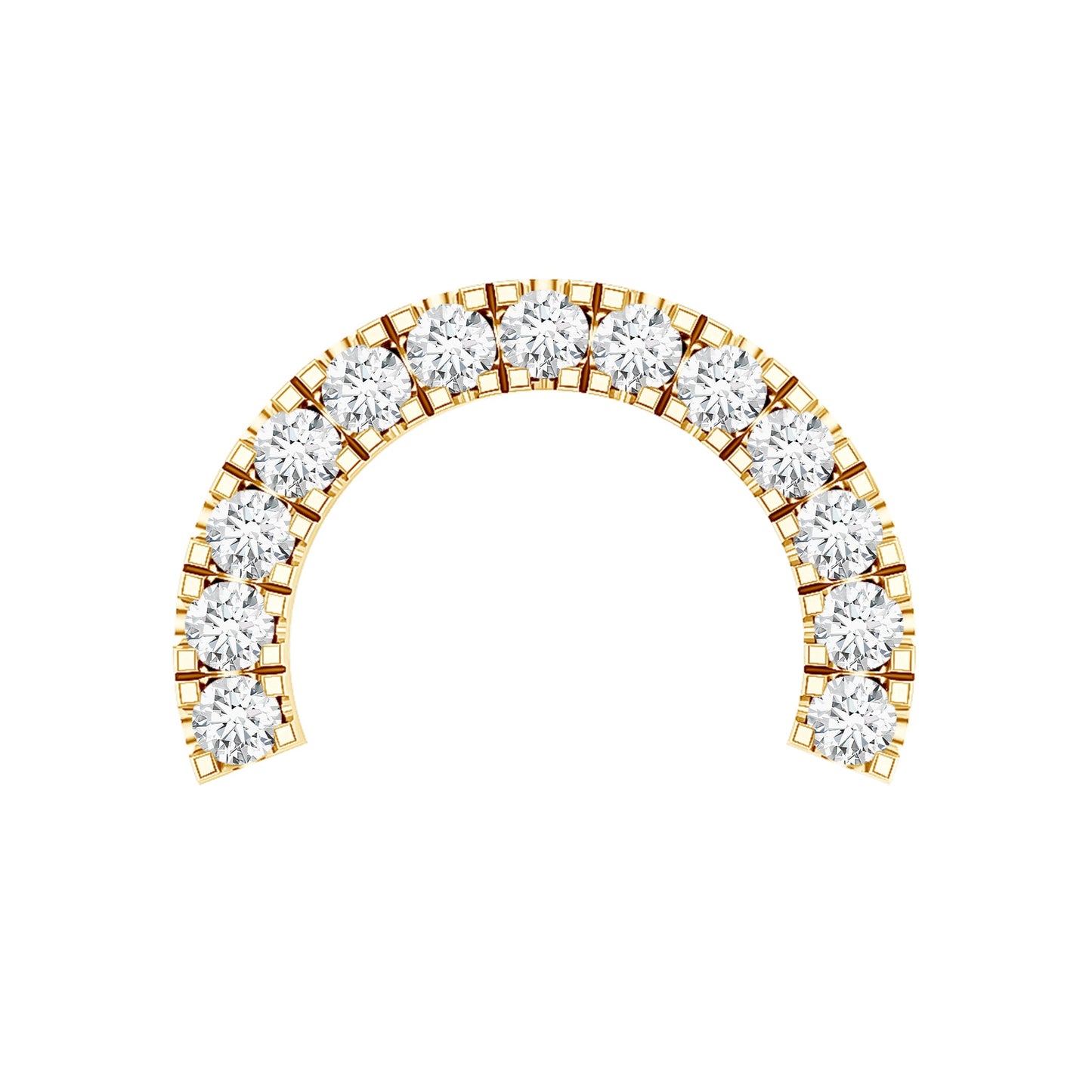 Moissanite Half Circle Earring for Helix Piercing