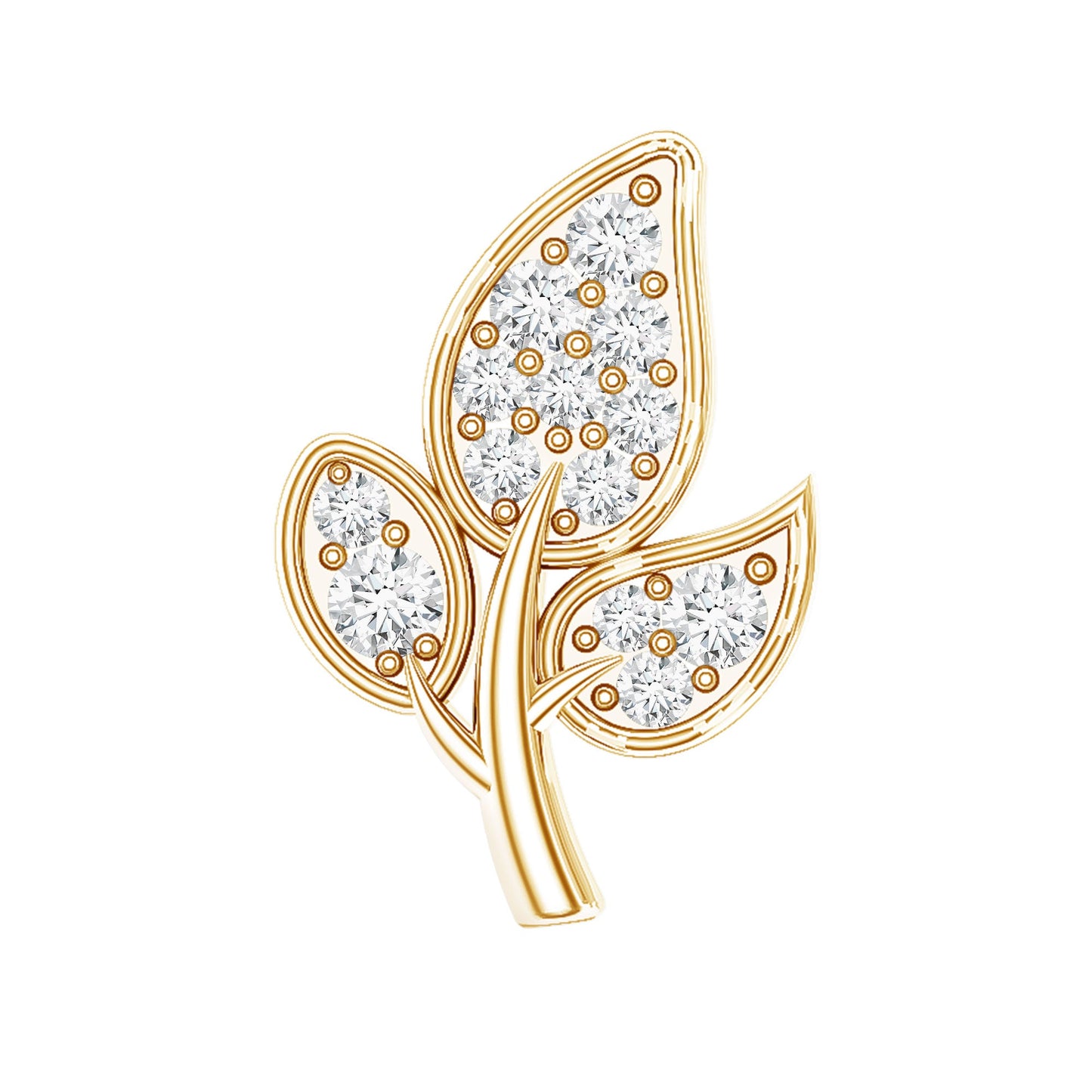 Dainty Moissanite Leaf Earring for Cartilage Piercing