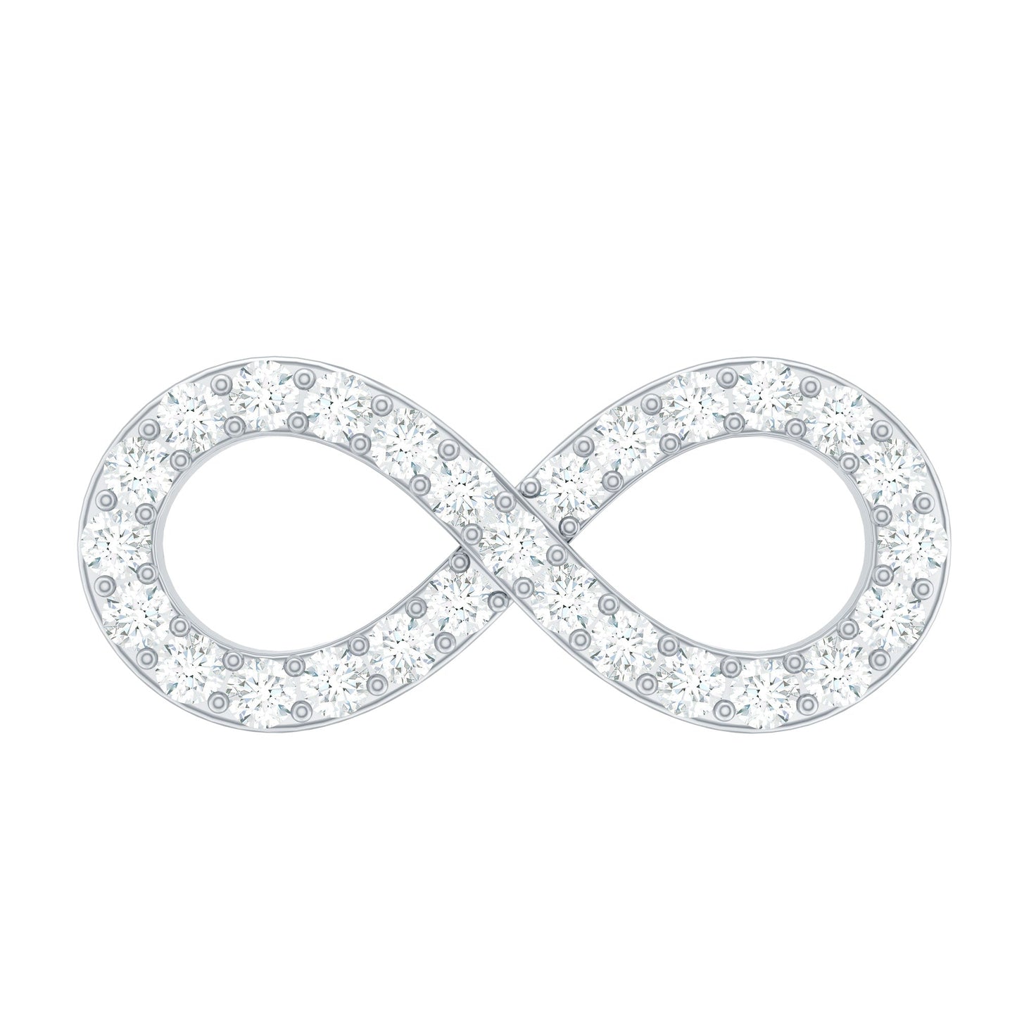 Round Diamond Infinity Earring for Cartilage Piercing