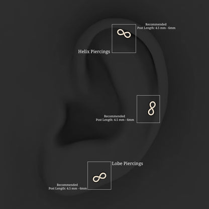 Round Diamond Infinity Earring for Cartilage Piercing