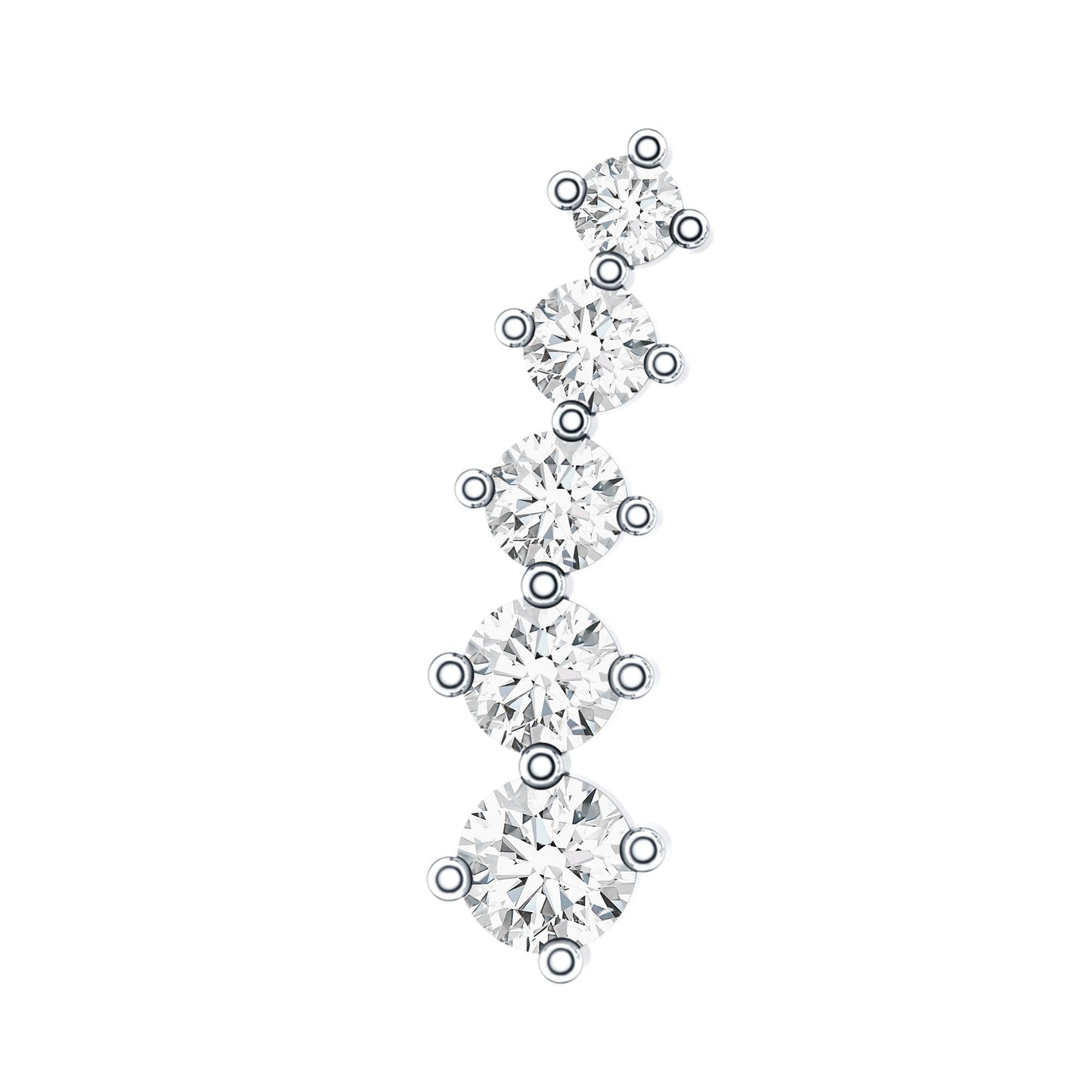 Minimal Moissanite Crawler Earring For Helix Piercing