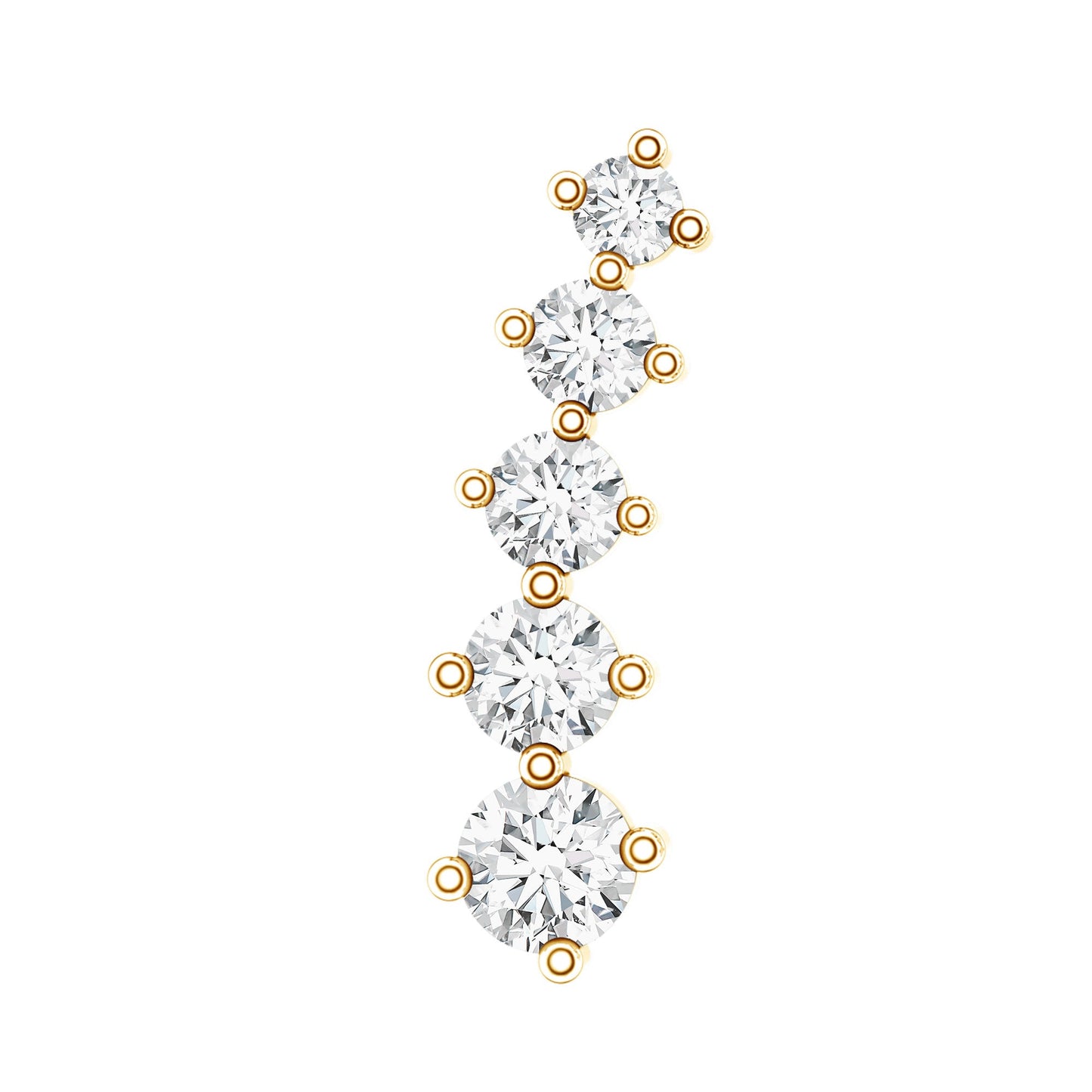 Minimal Moissanite Crawler Earring For Helix Piercing