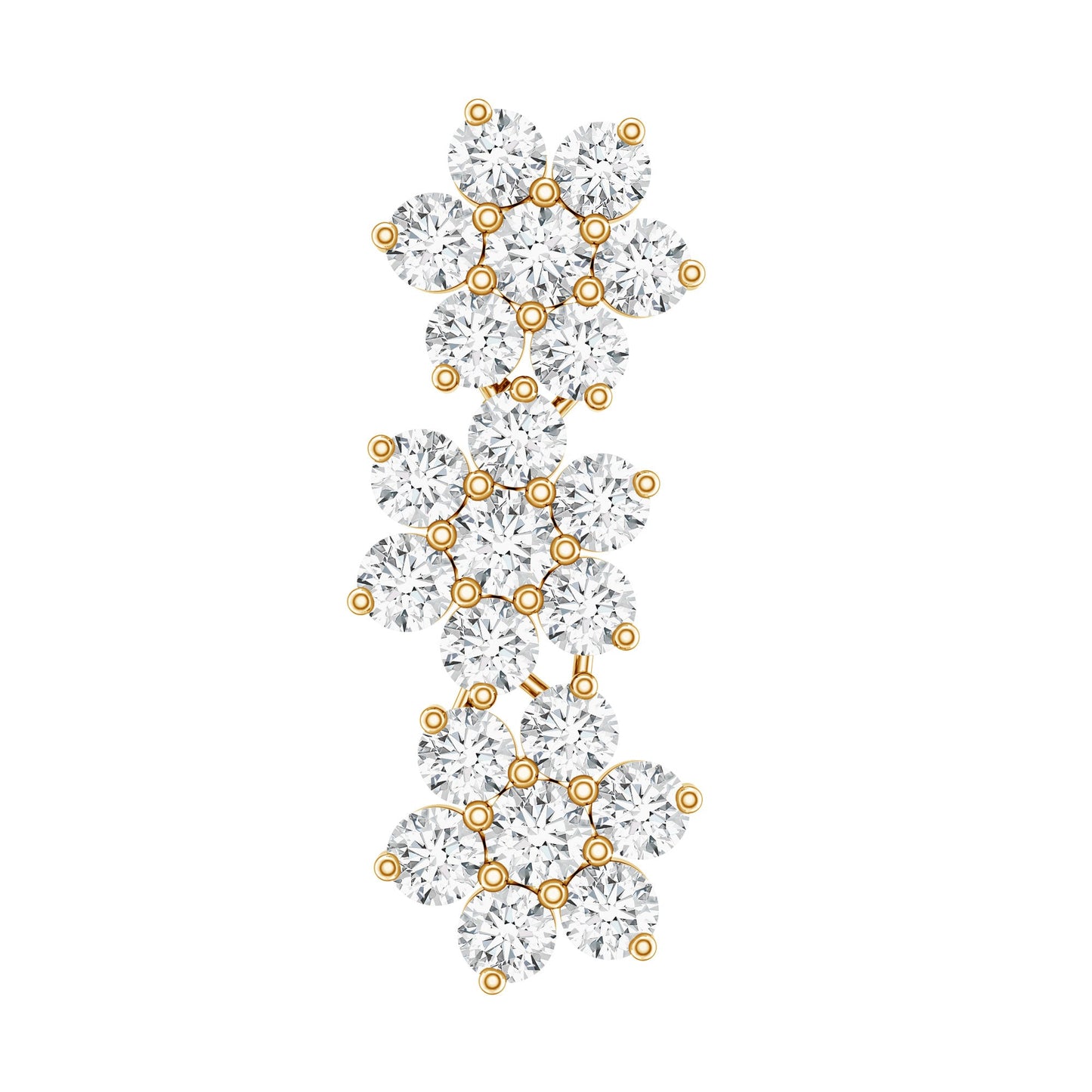 Certified Moissanite Flower Ear Crawler Earring for Women