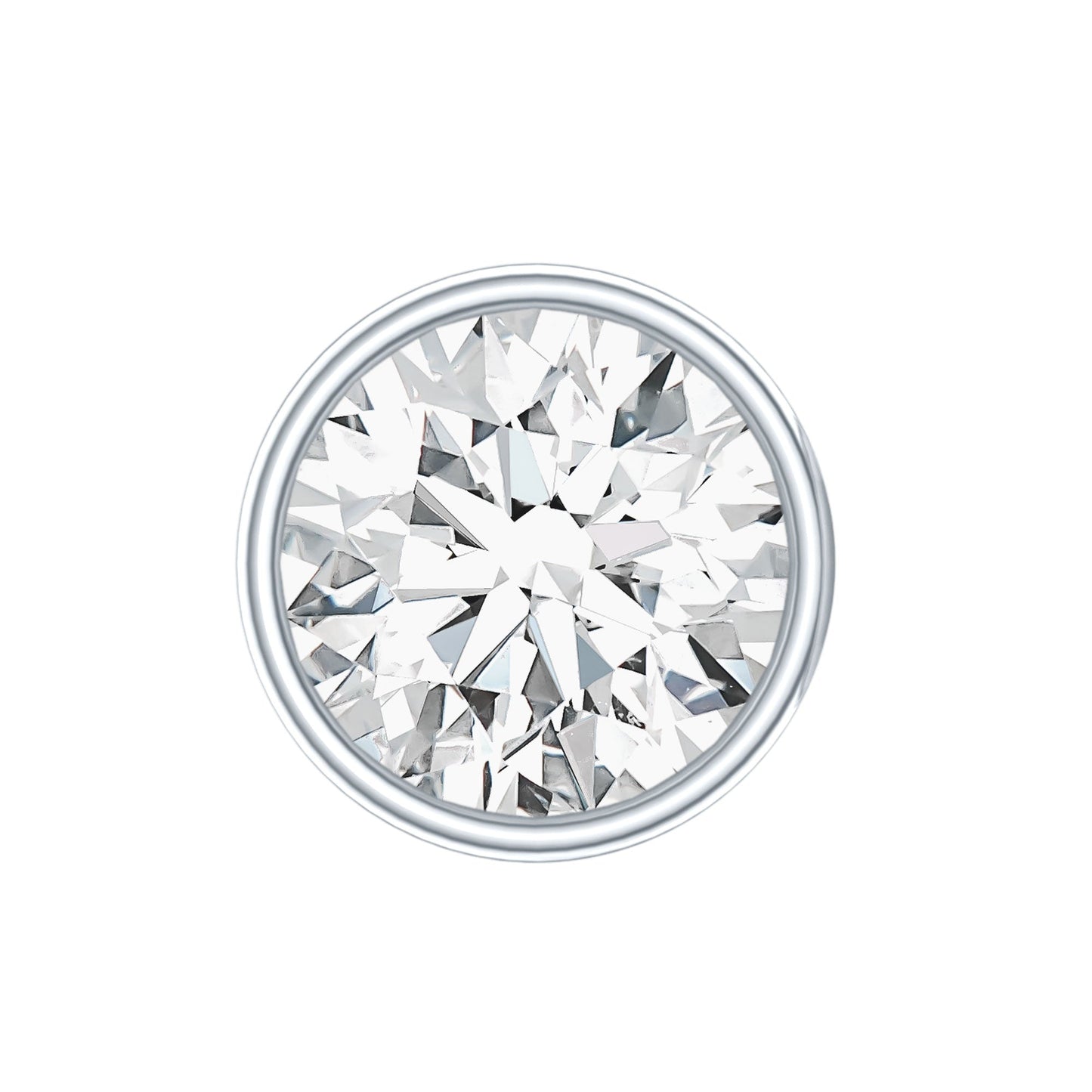 Bezel Set Round Moissanite Earring for Tragus Piercing