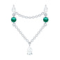 Moissanite Double Piercing Earring with Created Emerald