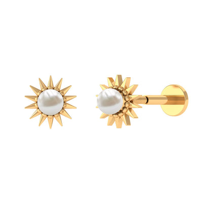 Natural Freshwater Pearl Sun Conch Earring