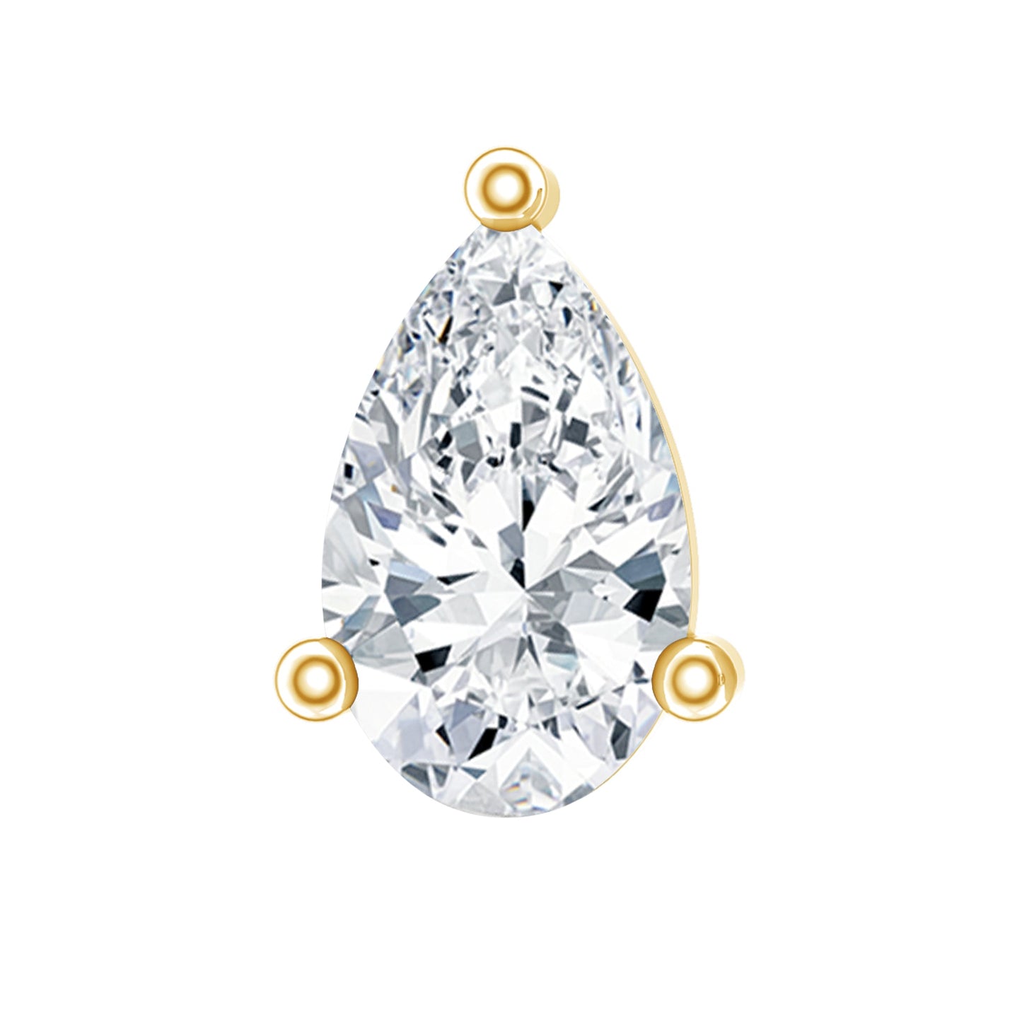 Pear Shape Moissanite Solitaire Conch Earring