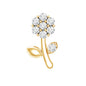 Diamond Flower Helix Earring