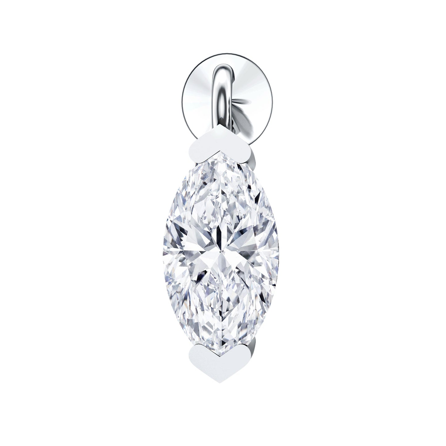 Marquise Moissanite Drop Earring for Tragus Piercing