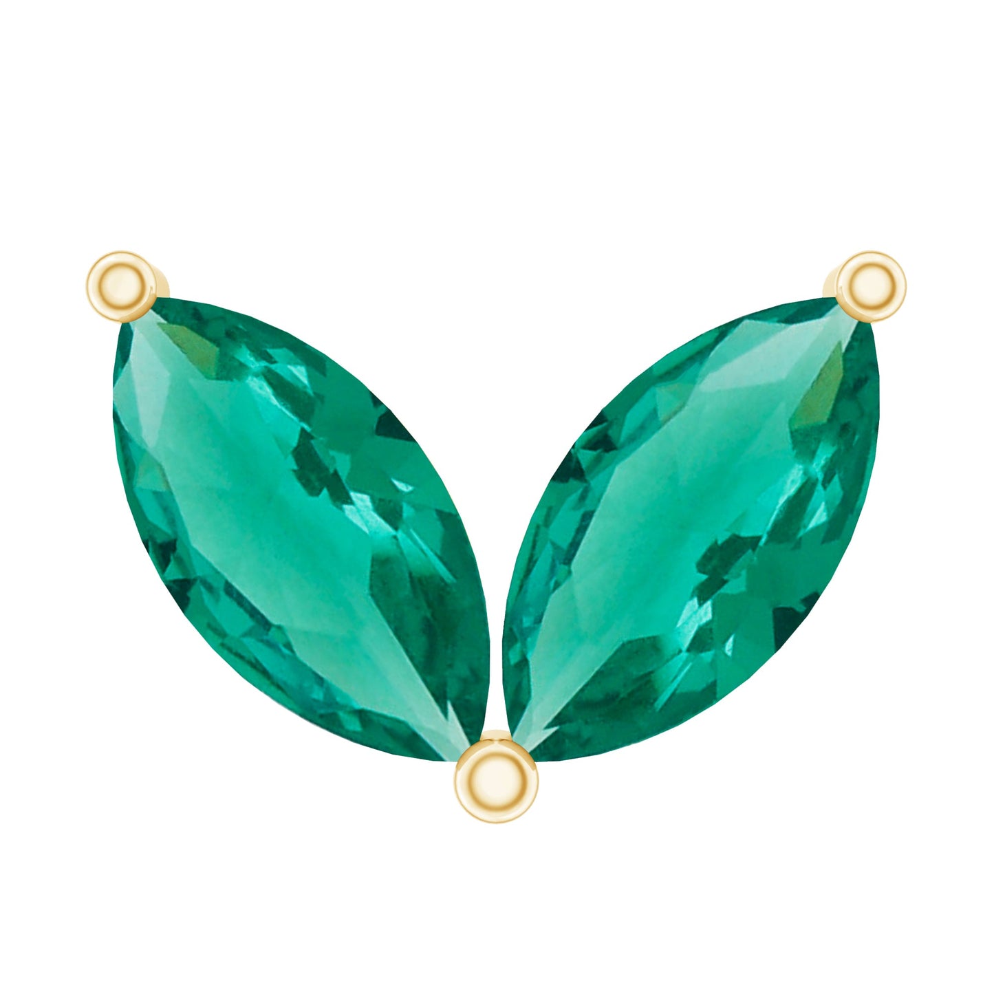 Marquise Lab Grown Emerald Leaf Earring for Helix Piercing