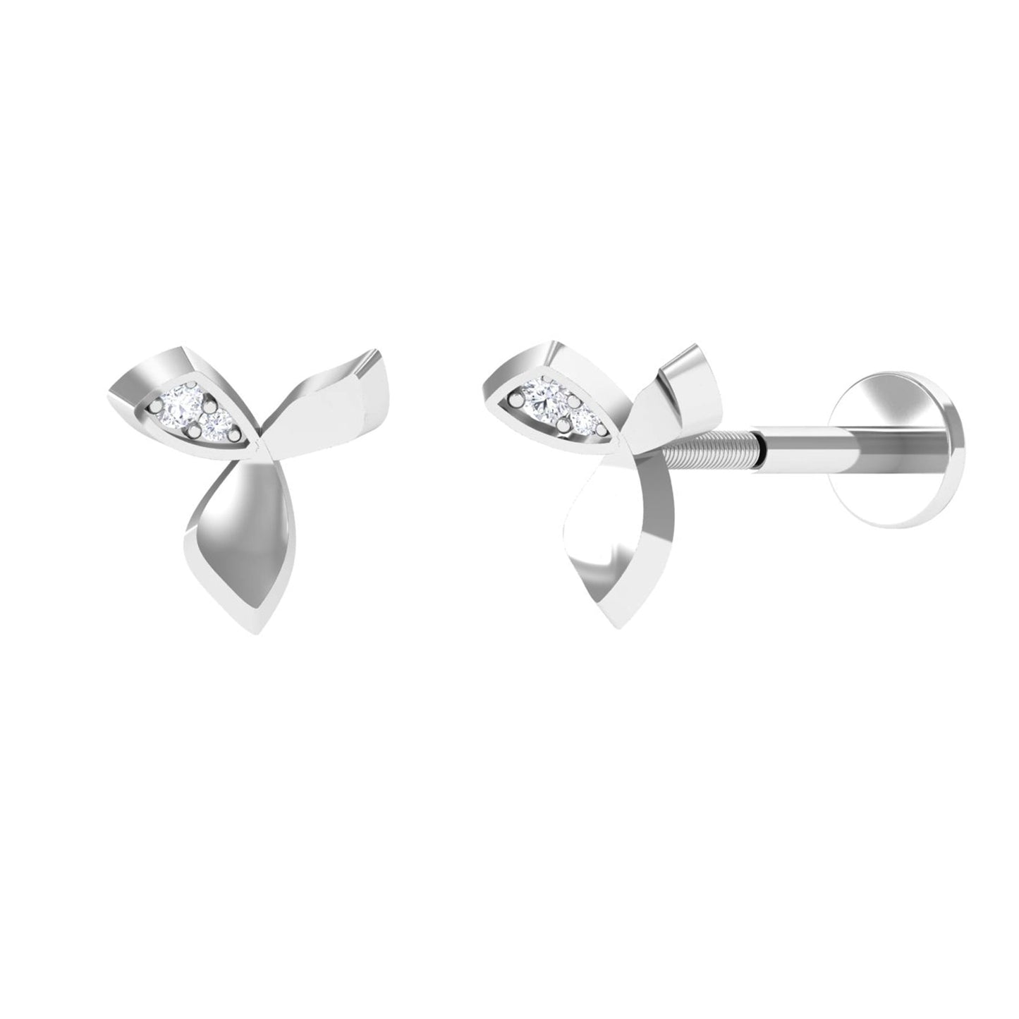 Unique Diamond Floral Earring for Tragus Piercing