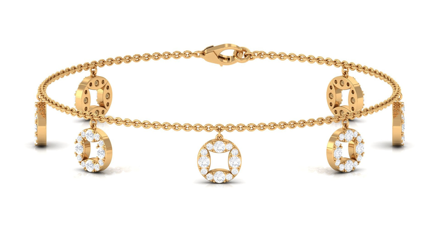 Minimal Moissanite Chain Charm Bracelet for Women