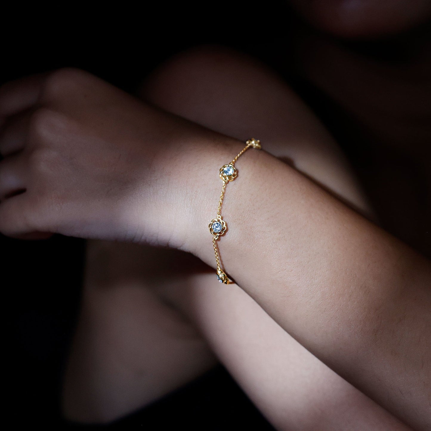 Lab Grown Diamond Station Chain Bracelet