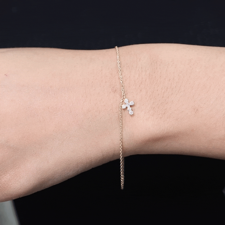 Certified Lab Grown Diamond Cross Bracelet