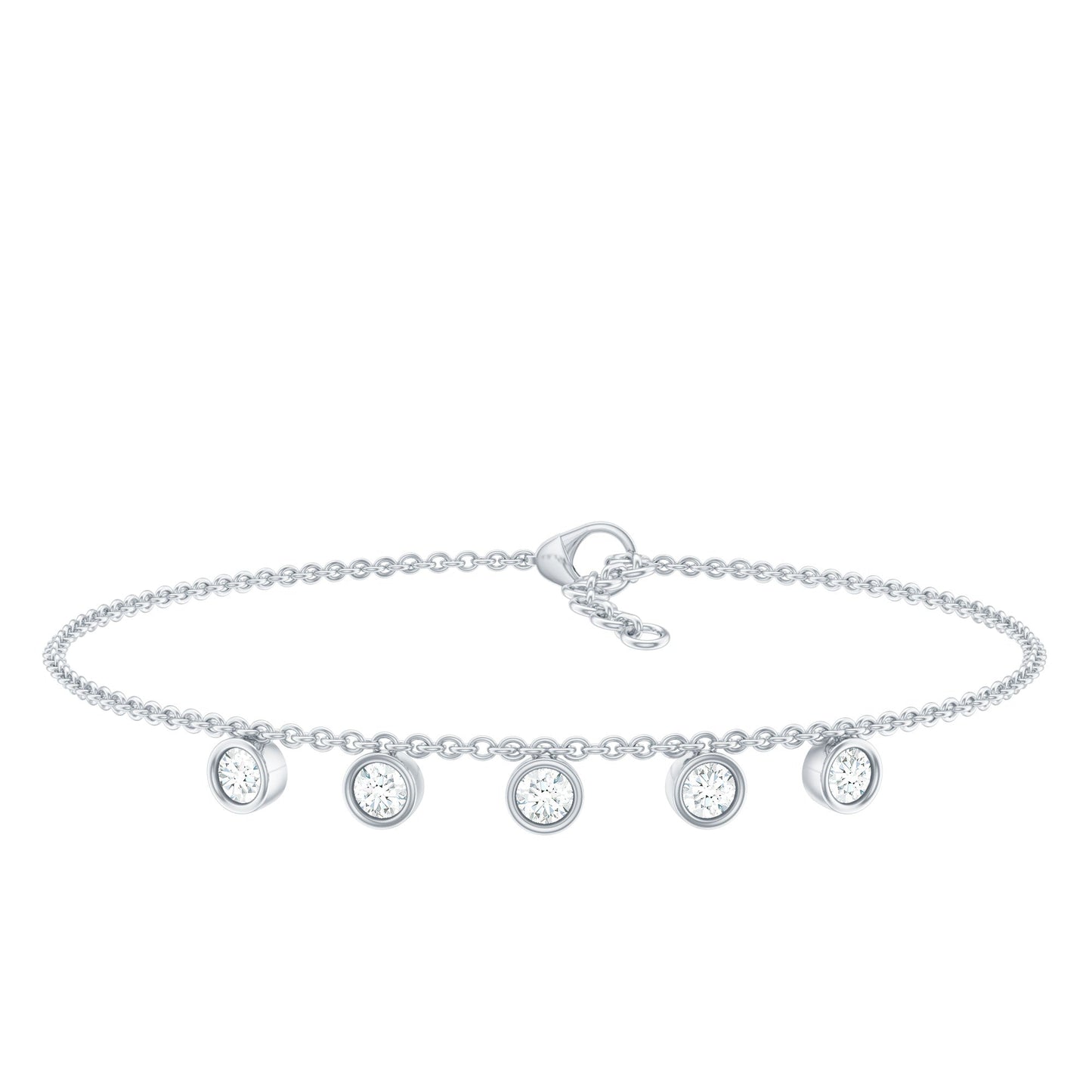 Certified Moissanite Five Stone Bracelet with Certificate