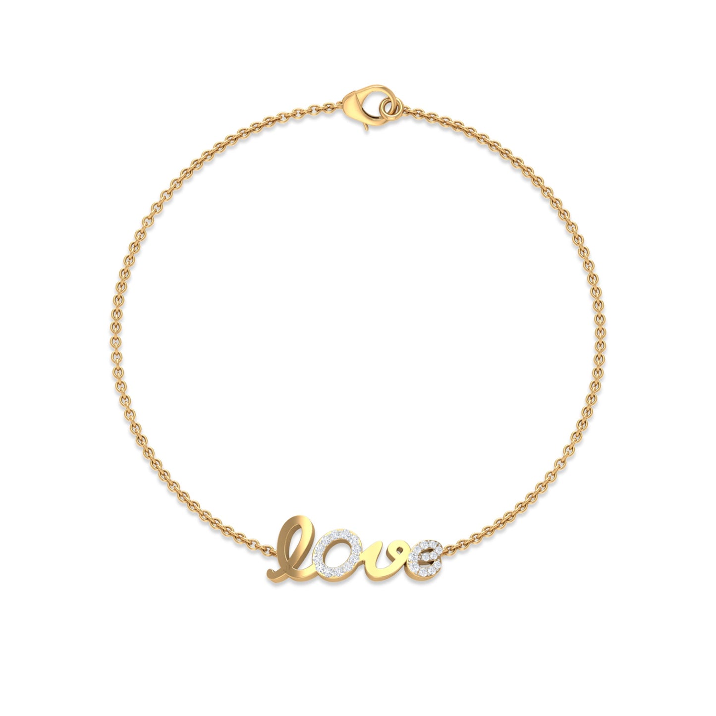 Certified Diamond Love Chain Bracelet