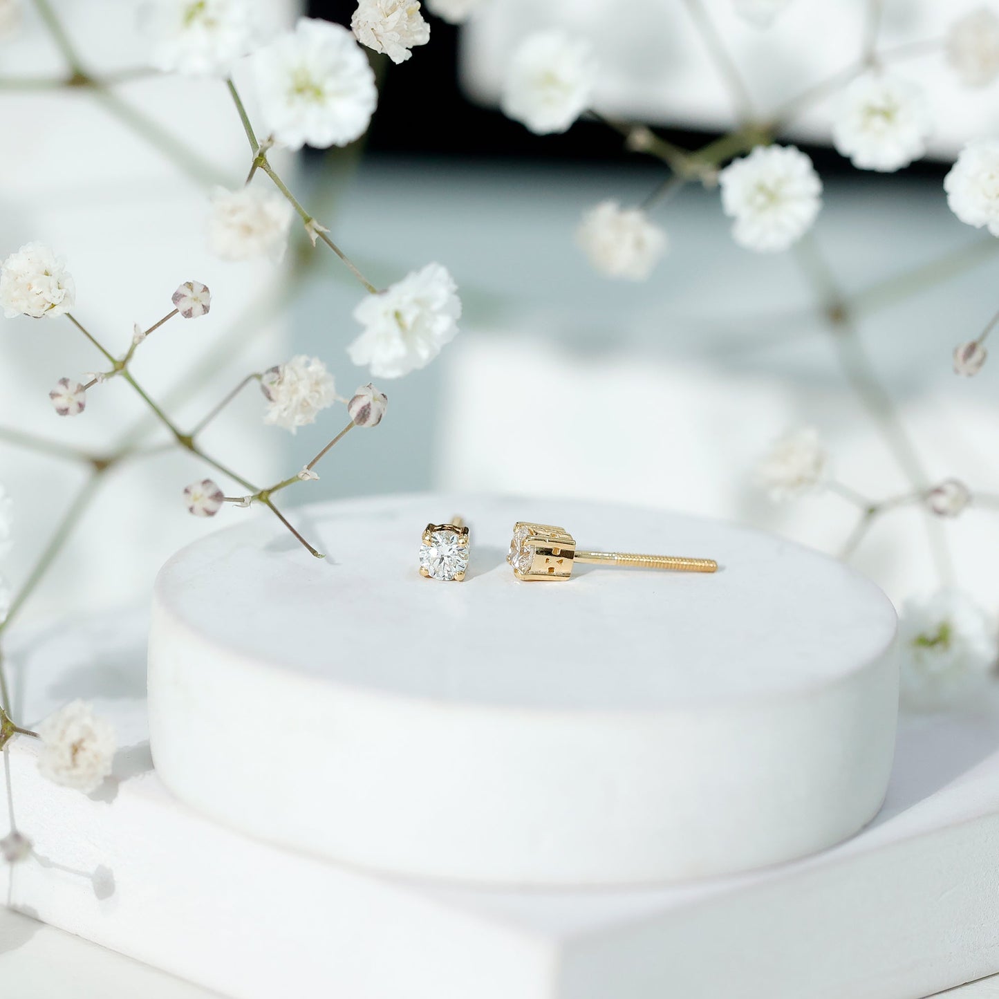 Brilliant Cut Diamond Stud Earrings in Prong Setting