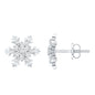 Certified Moissanite Winter Snowflake Stud Earrings