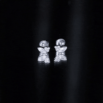 Bezel Set Lab Marquise Diamond Stud Earrings