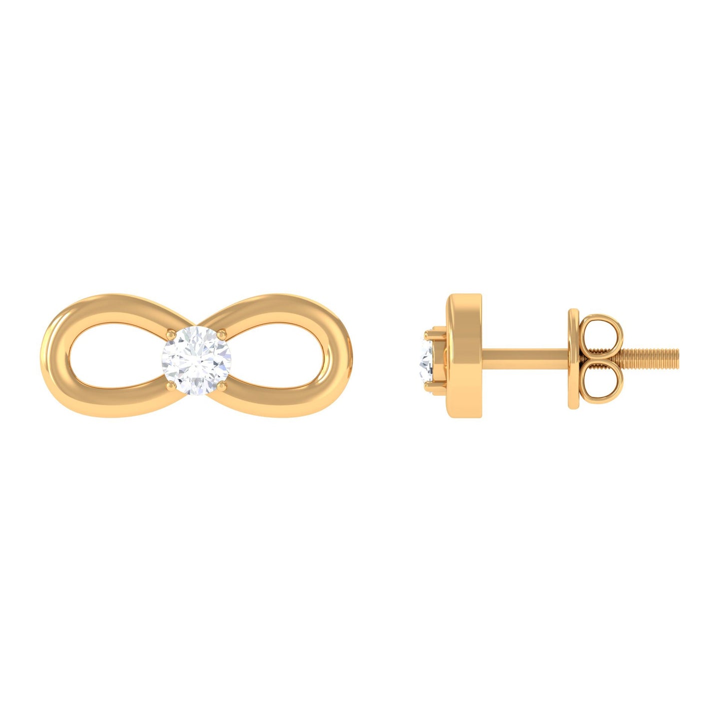 Infinity Stud Earrings for Women with Moissanite