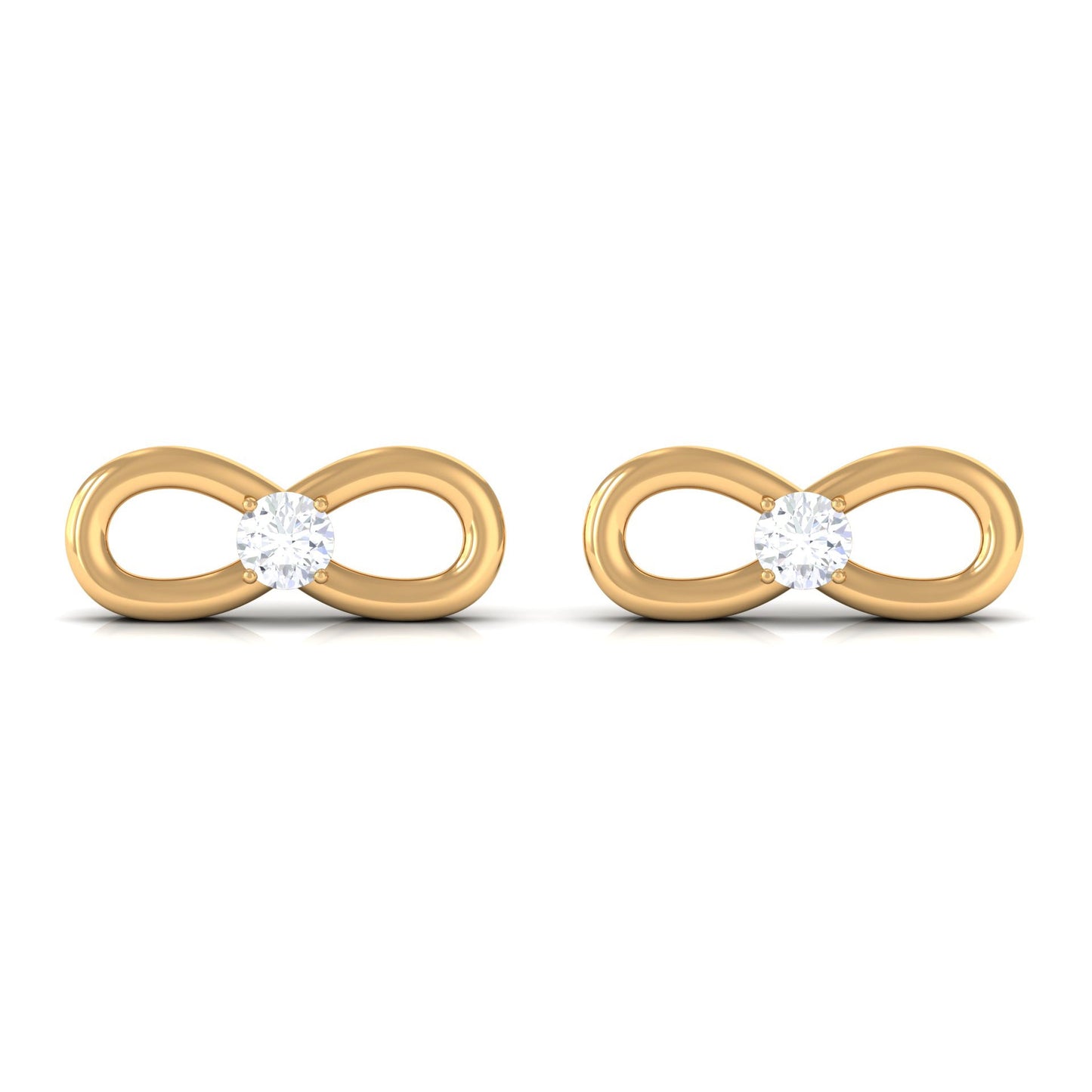 Infinity Stud Earrings for Women with Moissanite
