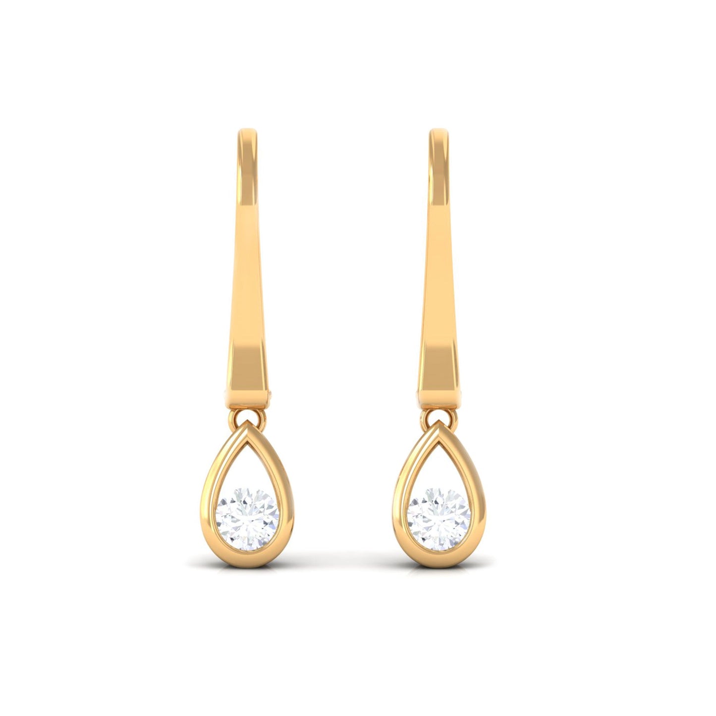 0.5 Carat Genuine Diamond Teardrop Hoop Earrings