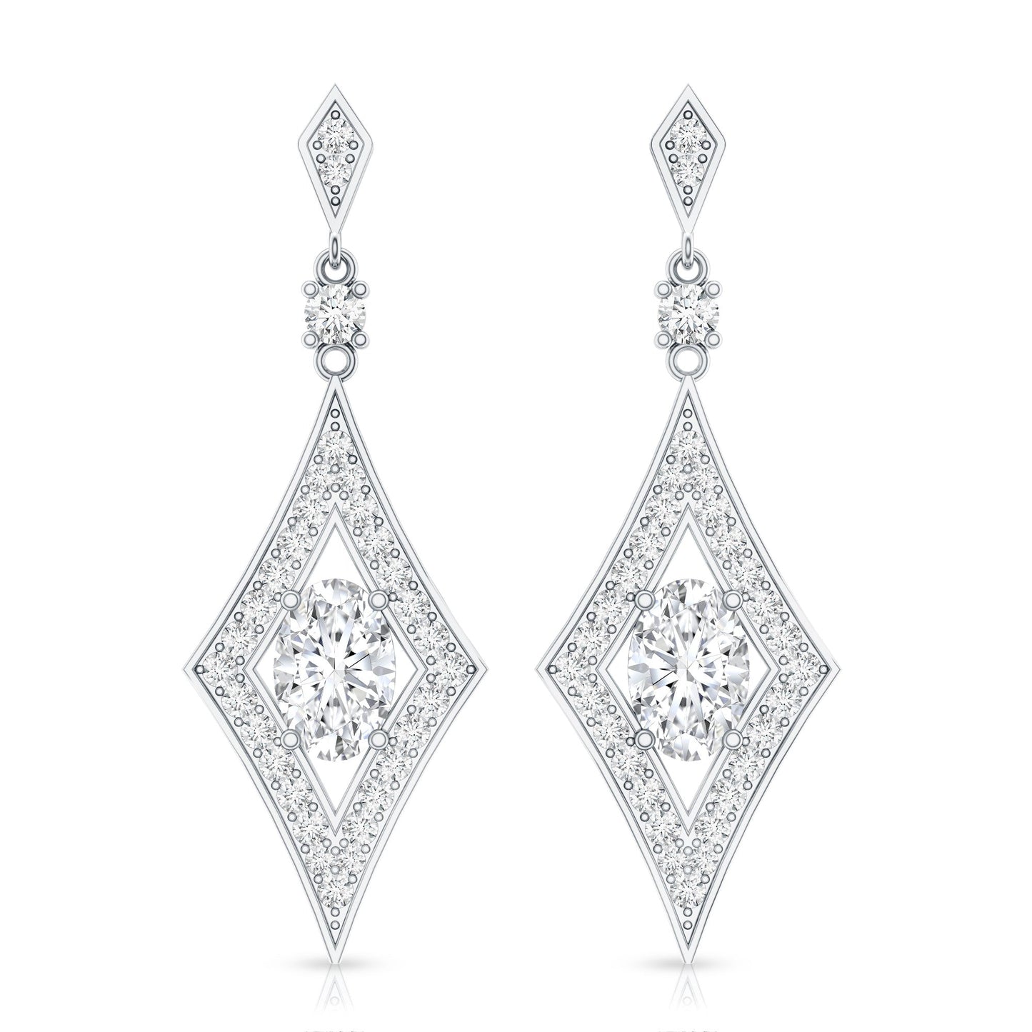 Certified Lab Grown Diamond Dangle Long Earrings