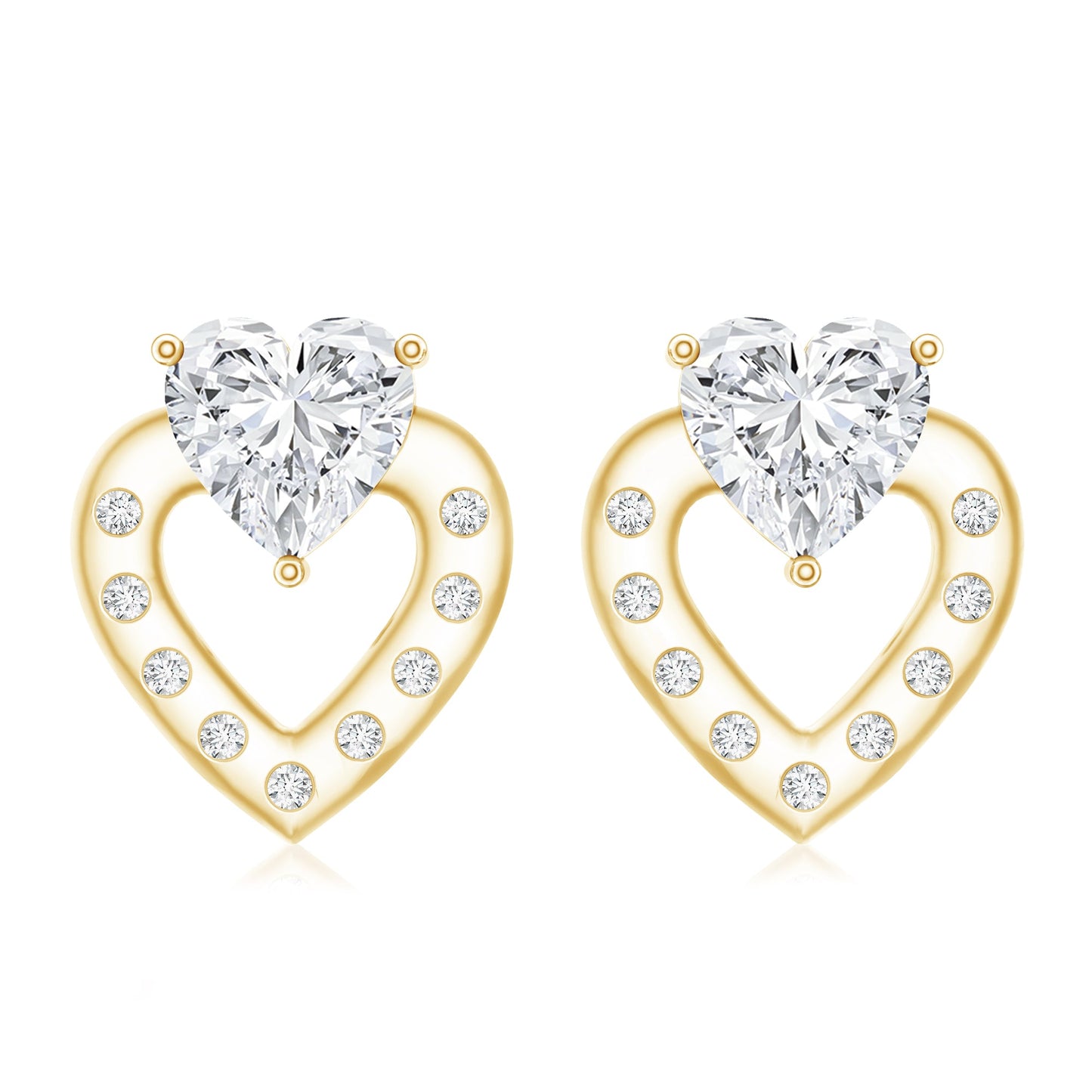 1.5 Carat Lab Grown Diamond Heart Studs For Her