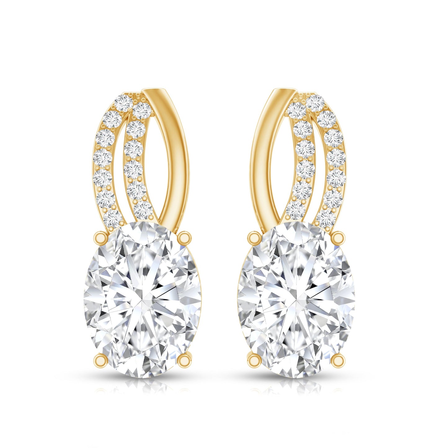 2.5 Carat Oval Lab Grown Diamond Designer Studs For Women