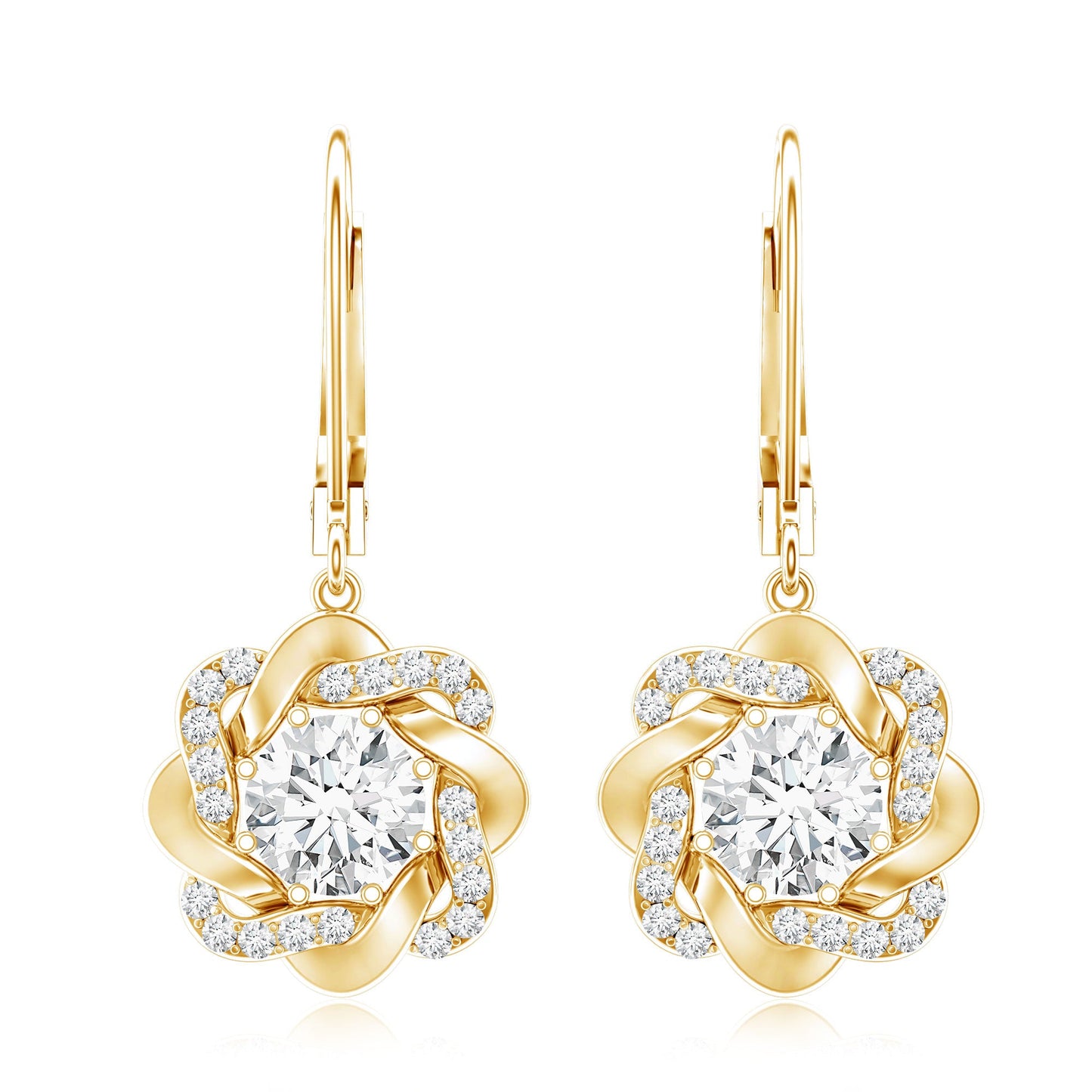 Lab Grown Diamond Flower Hoop Earrings For Her